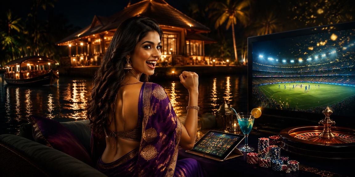 Kerala casino app with elegant blue and gold design